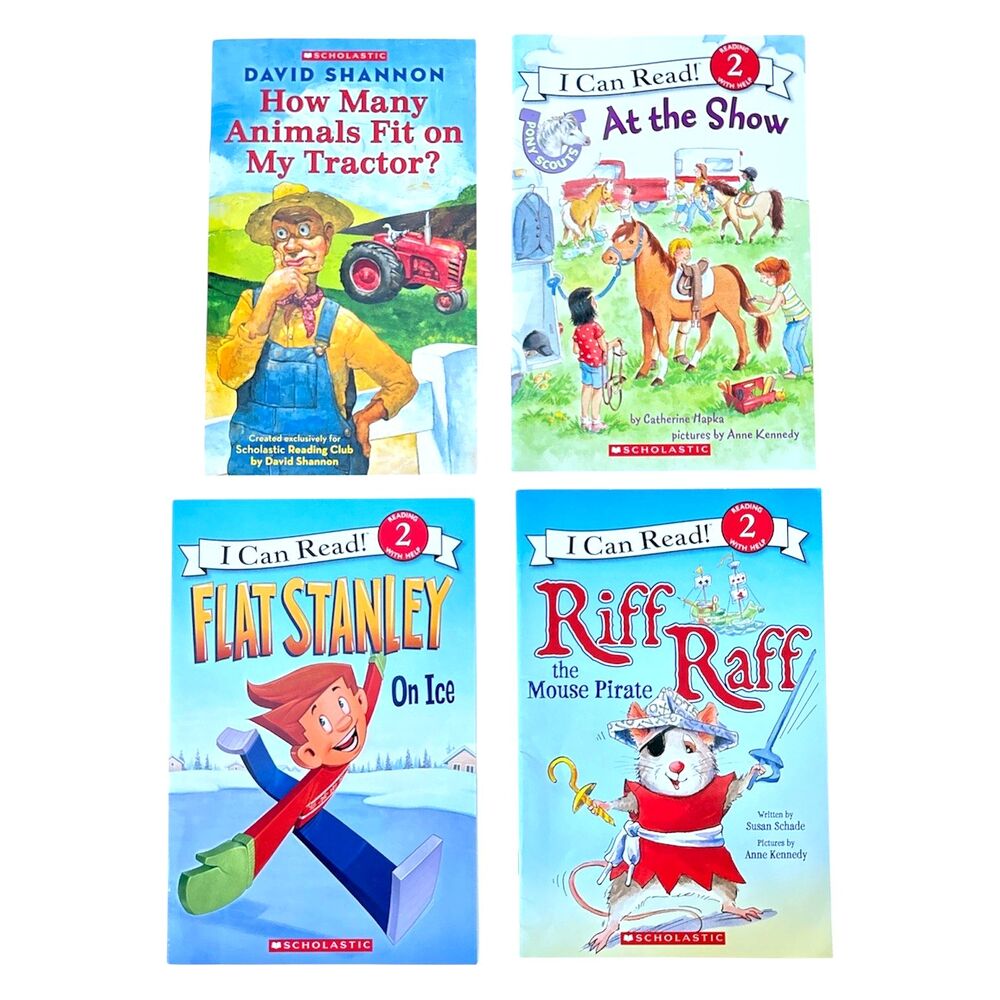 Lot of 4 I Can Read Level 2 Readers Flat Stanley, Riff Raff, Horses, Animals